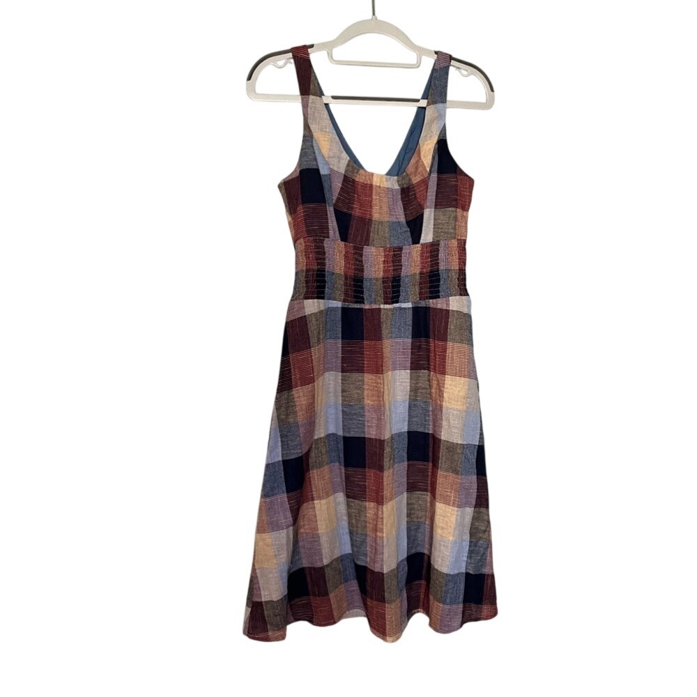 Heartloom Plaid Mini Dress in Burgundy, Navy, Cream